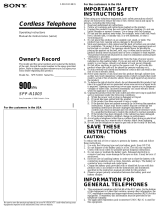 Sony Cordless Telephone SPP-N1003 User manual