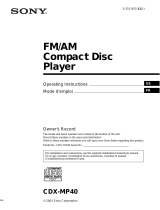 Sony CDX-MP40 User manual