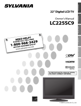 Sylvania Flat Panel Television LC225SC9 User manual