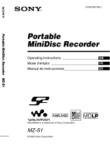 Sony MZ-S1 Operating instructions