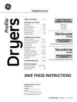 GE DPVH890GJMV - Profile 27" Gas Dryer Owner's manual