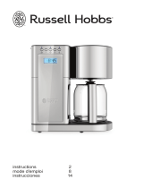 Russell Hobbs CM8100BKR Stainless Steel 8-Cup Coffeemaker | Black Glass Accen Owner's manual