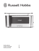 Russell Hobbs TRL9300GYR 2-Slice Stainless Steel Long Toaster | Silver Glass Accent User guide