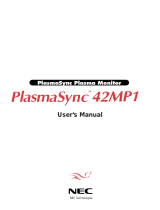 NEC PlasmaSync® 42VM1 Owner's manual