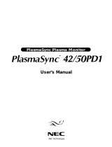 NEC PlasmaSync® 50VP1 Owner's manual