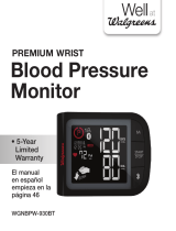 HoMedics Walgreens Premium Wrist Blood Pressure Monitor Operating instructions