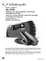 Schumacher Electric SL1316 1000 Peak Amp Lithium Ion Jump Starter/ Portable Power Owner's manual