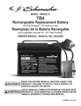 Schumacher TB4 12V 12 Ah Rechargeable Replacement Battery Owner's manual