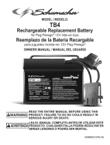 Schumacher Electric TB4 12V 12 Ah Rechargeable Replacement Battery Owner's manual