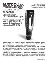 Schumacher Matco SL360BM Lithium Ion 360˚ LED Cordless Work Light Owner's manual