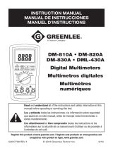 Greenlee DM-810A, DM-820A, DM-830A, DML-430A Multimeters User manual