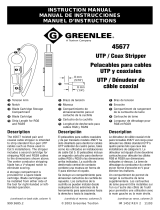 Greenlee 45677 UTP Coax Stripper User manual