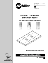 Miller FILTAIR LOW PROFILE HOODS 8 X 15, 10 X 16, 12 X 14 Owner's manual