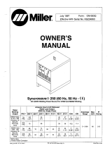 Miller SYNCROWAVE 250 Owner's manual