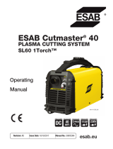 ESAB CUTMASTER 40 PLASMA CUTTING SYSTEM User manual