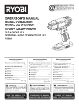 Ryobi P884 Owner's manual