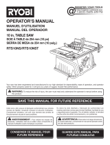 Ryobi RTS10NST Owner's manual