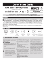 Tripp Lite AVRX Series UPS Systems Quick start guide