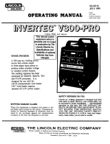 Lincoln Electric Invertec V300-Pro Operating instructions