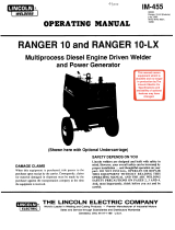 Lincoln Electric Ranger 10-LX Operating instructions
