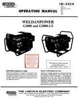 Lincoln Electric Weldanpower G3000 Operating instructions
