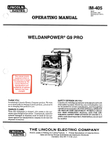 Lincoln Electric Weldanpower G9 Pro Operating instructions