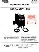 Lincoln Electric Wire-Matic 250 Operating instructions