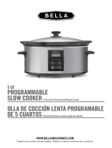 Bella 5QT Programmable Slow Cooker, Stainless Steel Owner's manual
