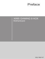 MSI X99S GAMING 9 ACK Owner's manual