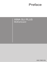 MSI X99A SLI PLUS Owner's manual