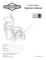 Simplicity PRESSURE WASHER BRIGGS & STRATTON 3400@2.8 MODEL 020775-00 User manual