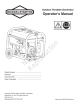 Simplicity PORTABLE GENERATOR BRIGGS & STRATTON 3500 WATT MODEL 030743-00 User manual