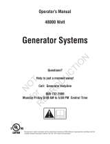 Simplicity STANDBY GENERATOR, MILBANK, 48KW, GLC SINGLE PHASE User manual