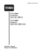 Toro CCR 2000 Snowthrower User manual