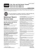 Toro 12in Electric Trimmer User manual