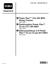 Toro PowerPlex 13in 40V MAX String Trimmer/Edger User manual