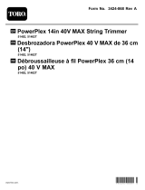 Toro PowerPlex 14in 40V MAX String Trimmer User manual