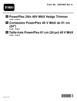 Toro PowerPlex 24in 40V MAX Hedge Trimmer User manual