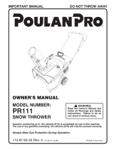 Poulan Pro PR111 Owner's manual
