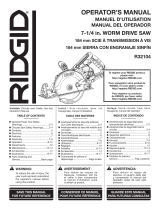 RIDGID 7 1/4" Wormdrive Saw User manual