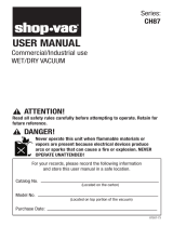Shop Vac CH87-600C User manual