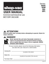 Shop Vac 92M2S100 User manual