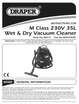 Draper M-Class Wet and Dry Vacuum Cleaner, 35L, 1200W Operating instructions