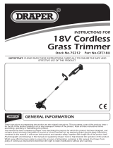 Draper 18V Cordless Li-ion Grass Trimmer Operating instructions