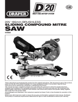 Draper NEW D20 20V Brushless 185mm Sliding Compound Mitre Saw - Bare Operating instructions