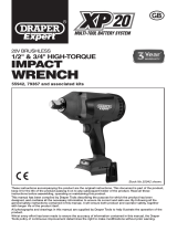 Draper XP20 20V Brushless 1/2" Impact Wrench - Bare Operating instructions