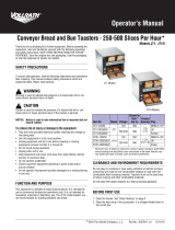 Vollrath Toaster, Conveyor, Model JT1/JT1H User manual
