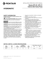 Hydromatic B75-M1 and B75-V1 Submersible Sump Pump Owner's manual