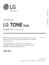 LG HBS-SL5 Tone Style Bluetooth Wireless Stereo Headset User manual