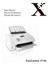 Xerox fax centre f110 User manual